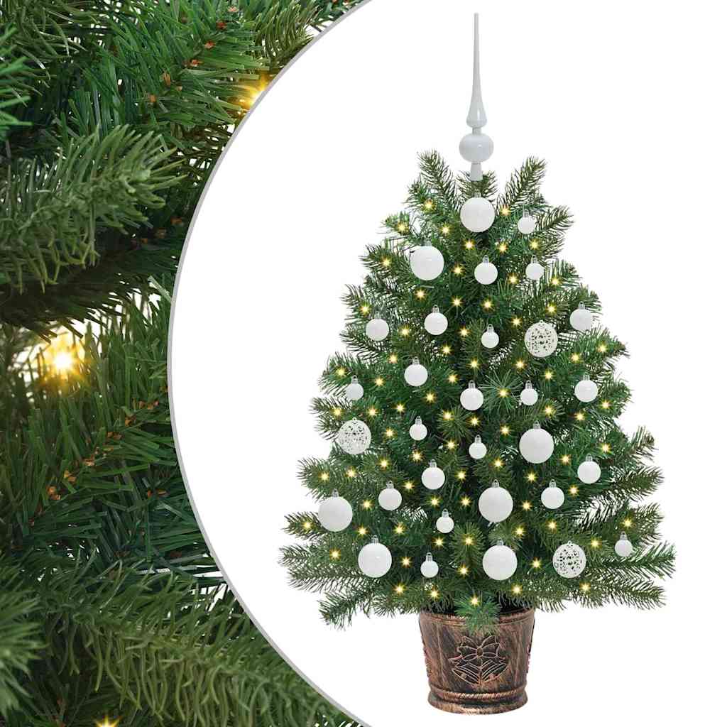 Mű karácsonyfa 150 LED-del állvánnyal Zöld 95 cm PE és PVC