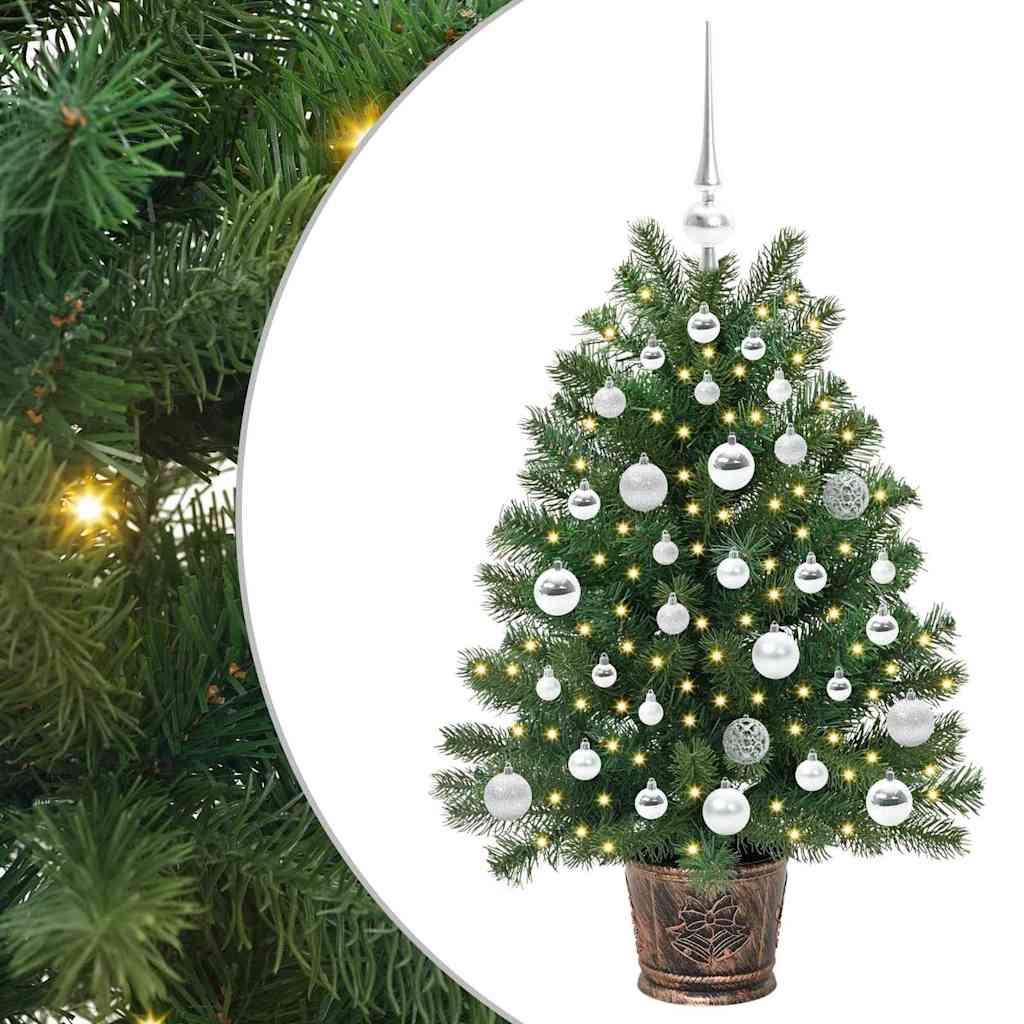 Mű karácsonyfa 150 LED-del állvánnyal Zöld 95 cm PE és PVC