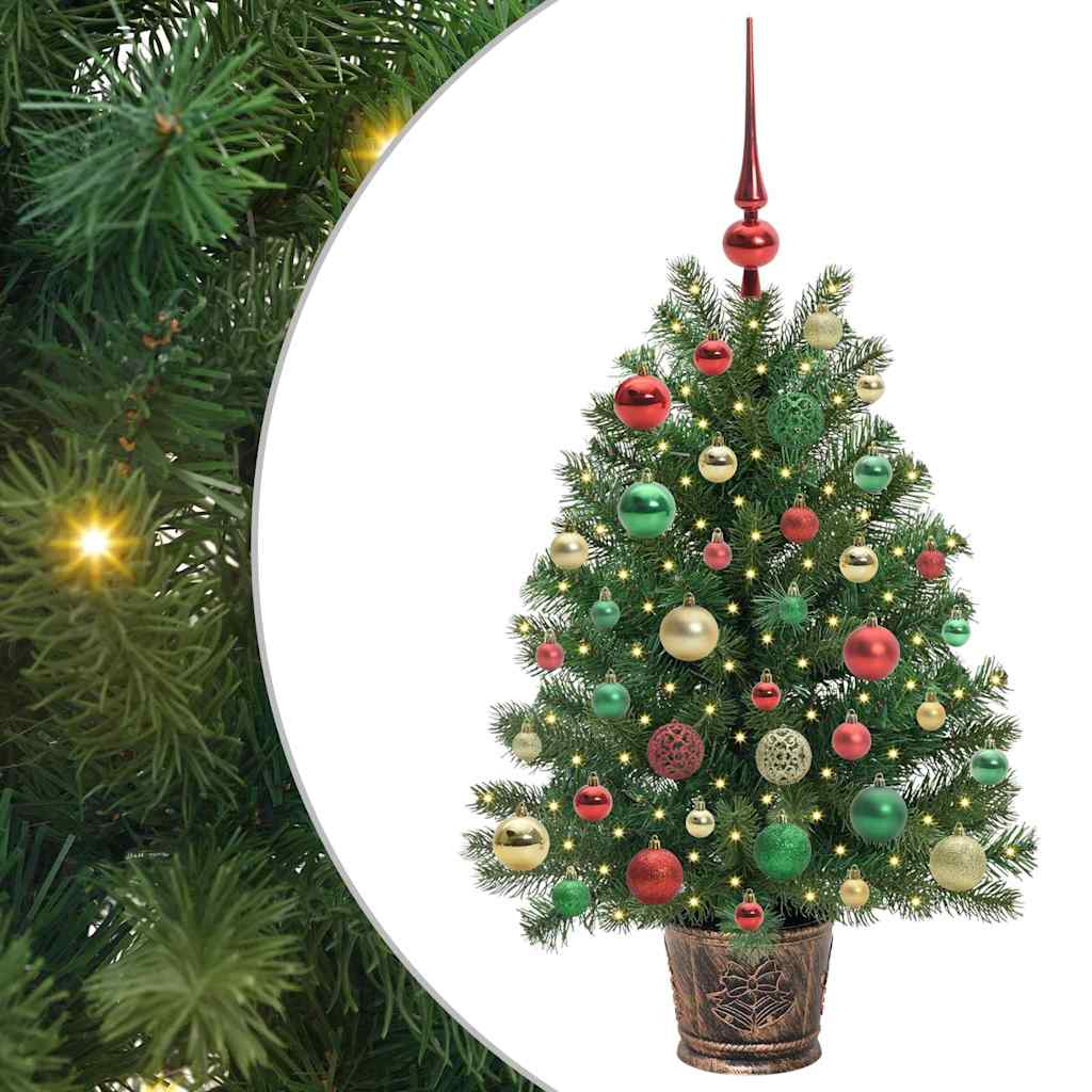 Mű karácsonyfa 150 LED-del állvánnyal Zöld 95 cm PE és PVC