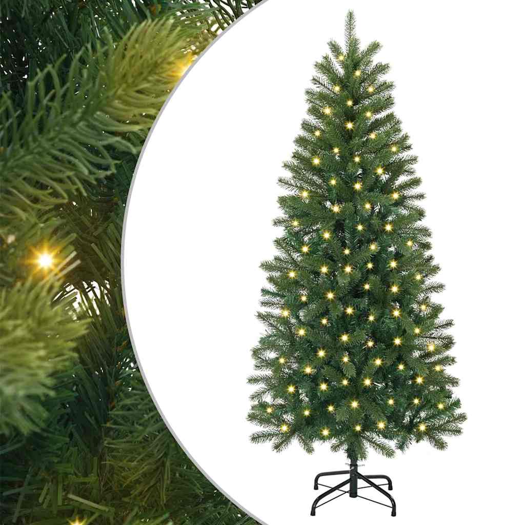 Mű karácsonyfa 150 LED-del állvánnyal Zöld 120 cm PE és PVC