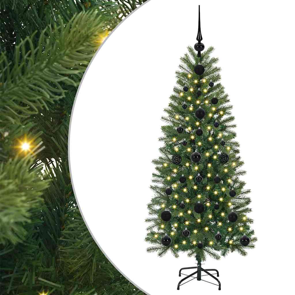 Mű karácsonyfa 150 LED-del állvánnyal Zöld 120 cm PE és PVC