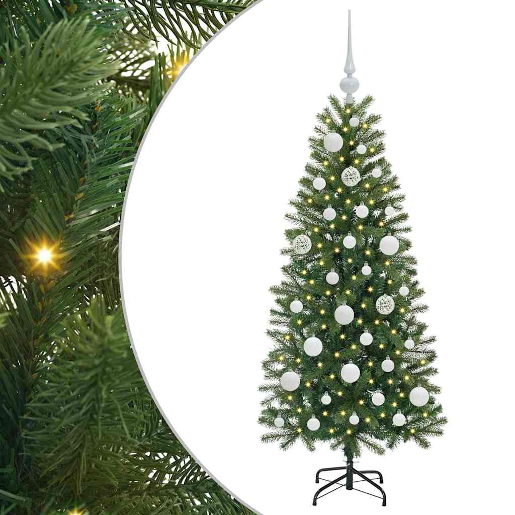 Mű karácsonyfa 150 LED-del állvánnyal Zöld 120 cm PE és PVC