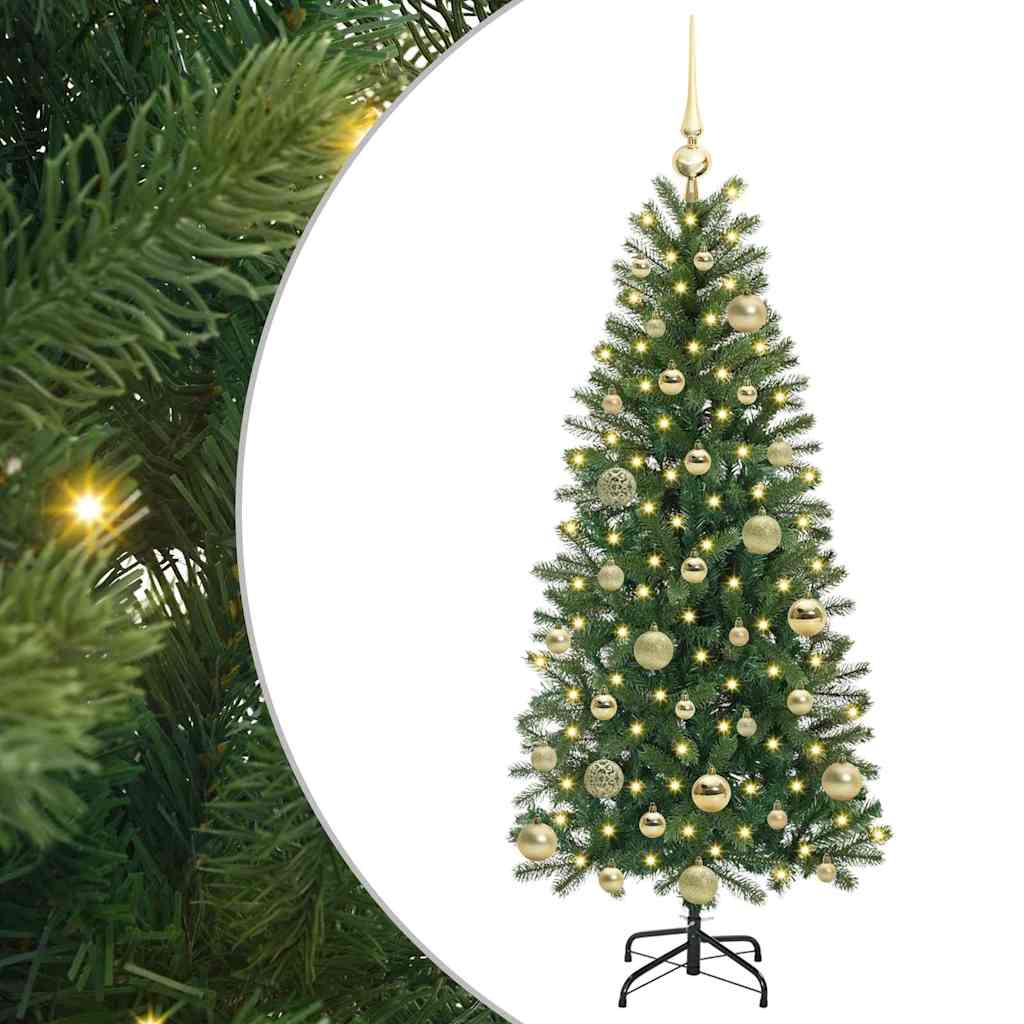 Mű karácsonyfa 150 LED-del állvánnyal Zöld 120 cm PE és PVC