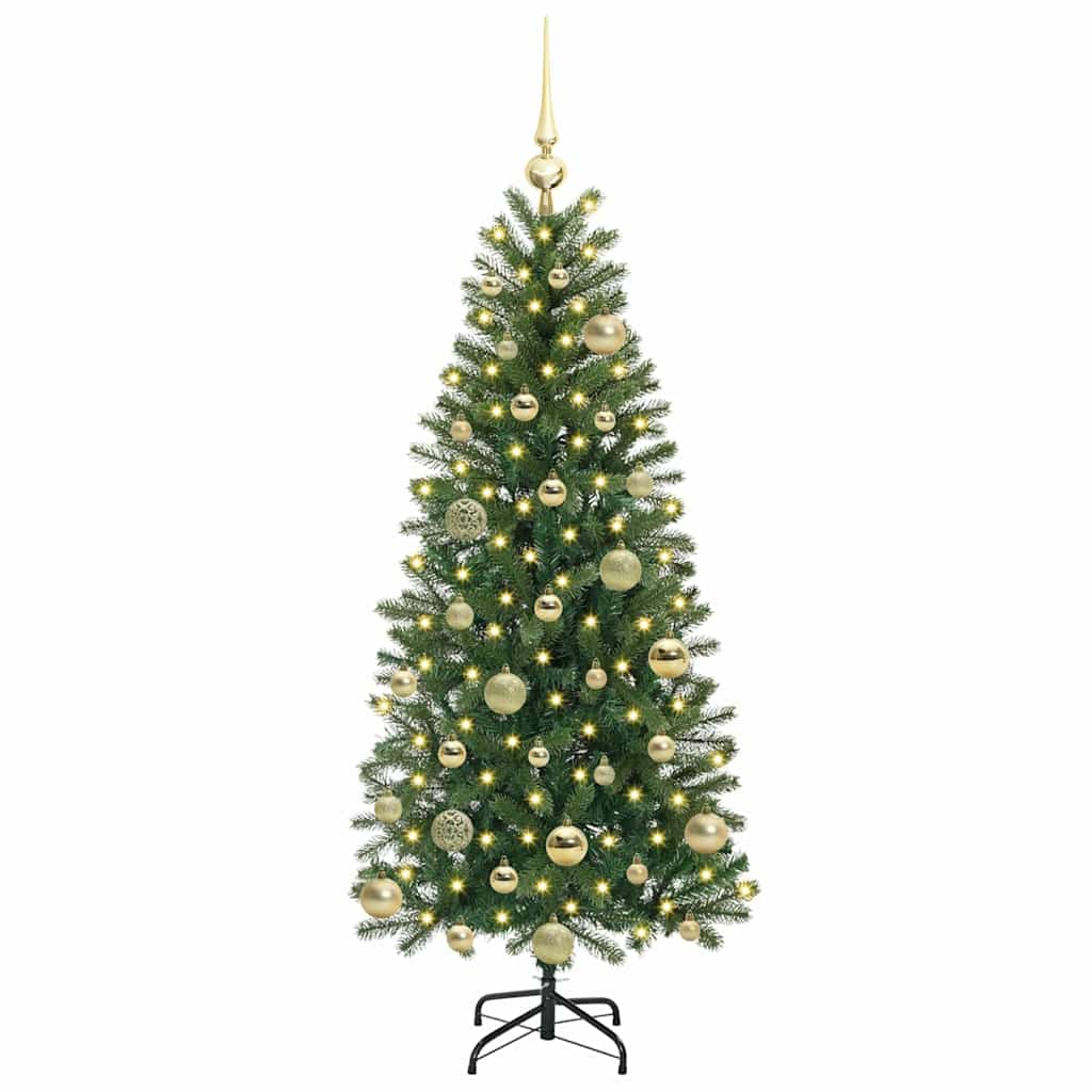 Mű karácsonyfa 150 LED-del állvánnyal Zöld 120 cm PE és PVC
