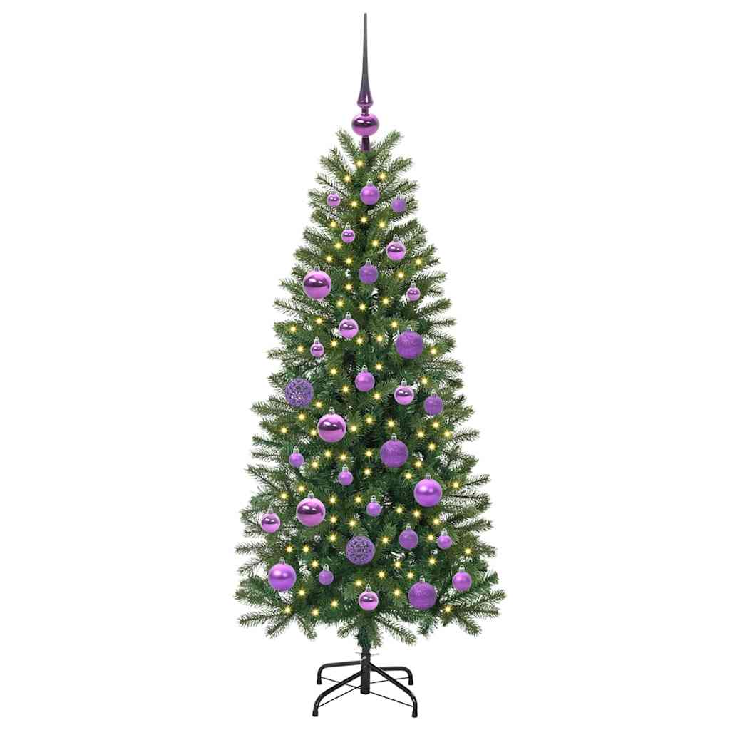 Mű karácsonyfa 150 LED-del állvánnyal Zöld 120 cm PE és PVC