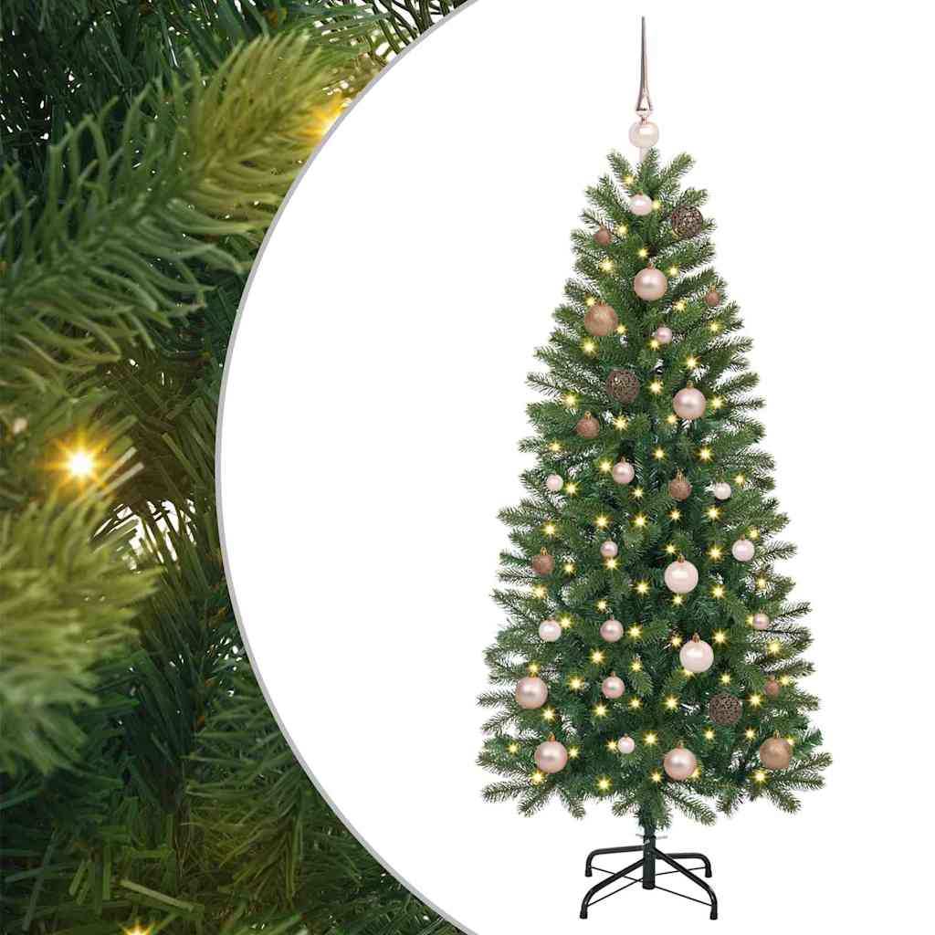 Mű karácsonyfa 150 LED-del állvánnyal Zöld 150 cm PE és PVC