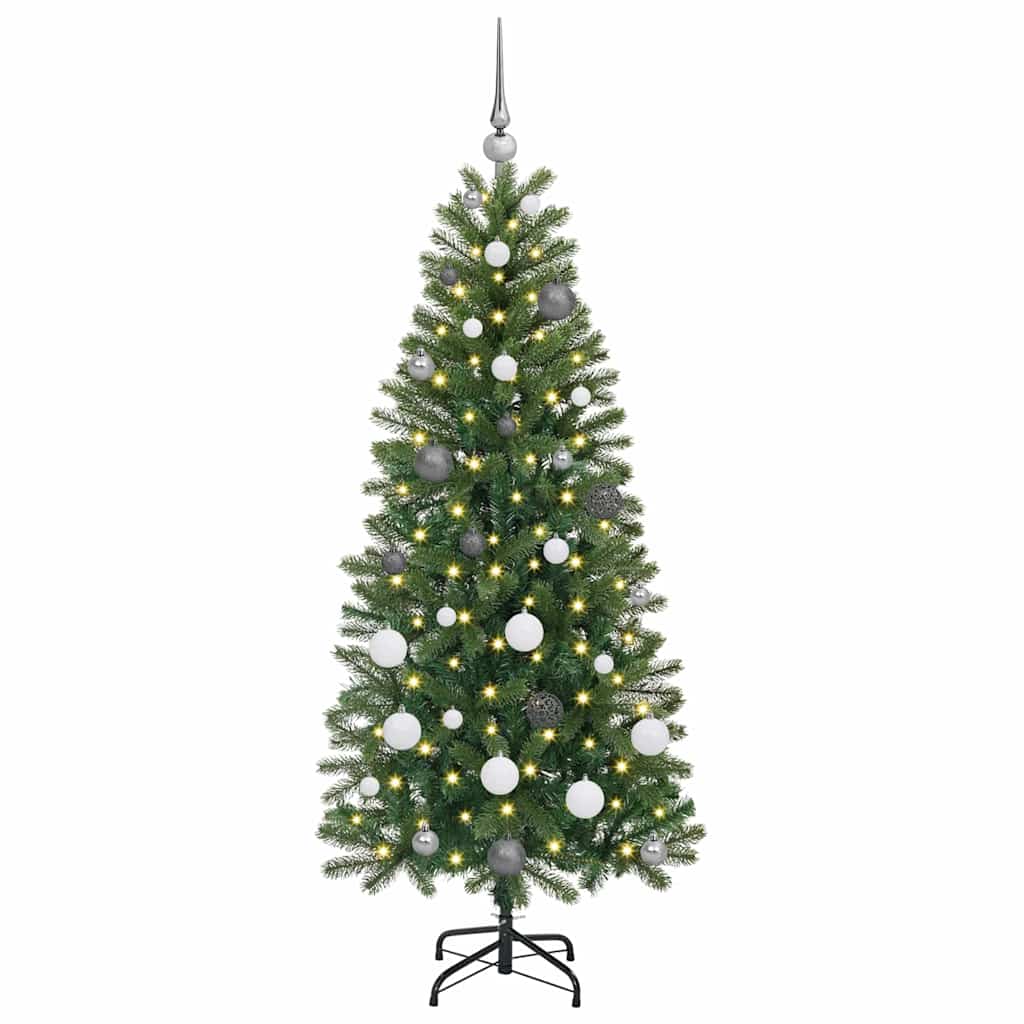 Mű karácsonyfa 150 LED-del állvánnyal Zöld 150 cm PE és PVC