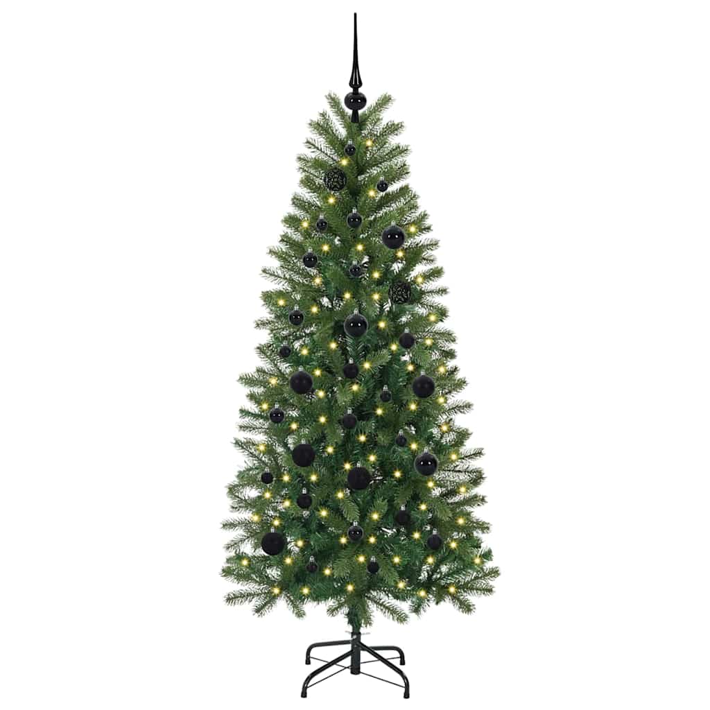 Mű karácsonyfa 150 LED-del állvánnyal Zöld 150 cm PE és PVC