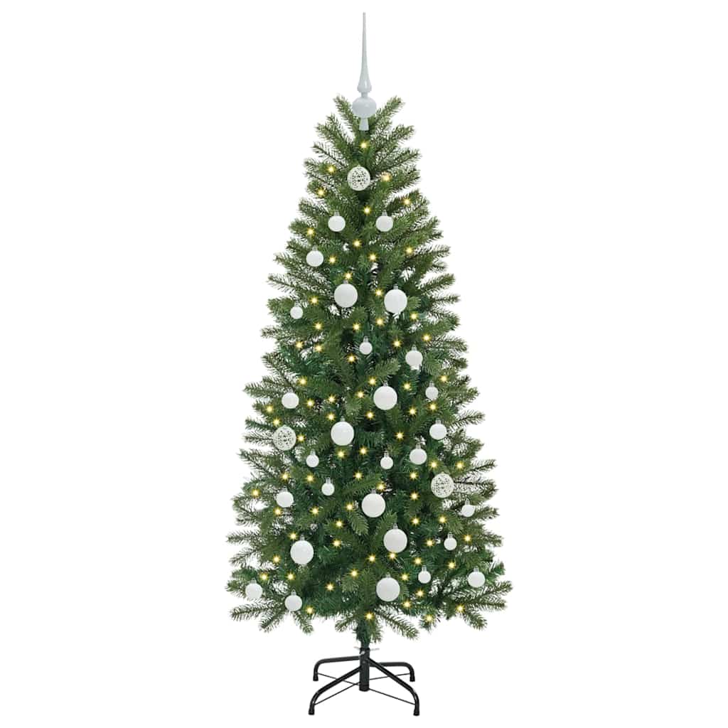 Mű karácsonyfa 150 LED-del állvánnyal Zöld 150 cm PE és PVC