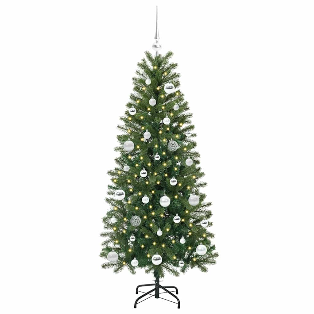 Mű karácsonyfa 150 LED-del állvánnyal Zöld 150 cm PE és PVC