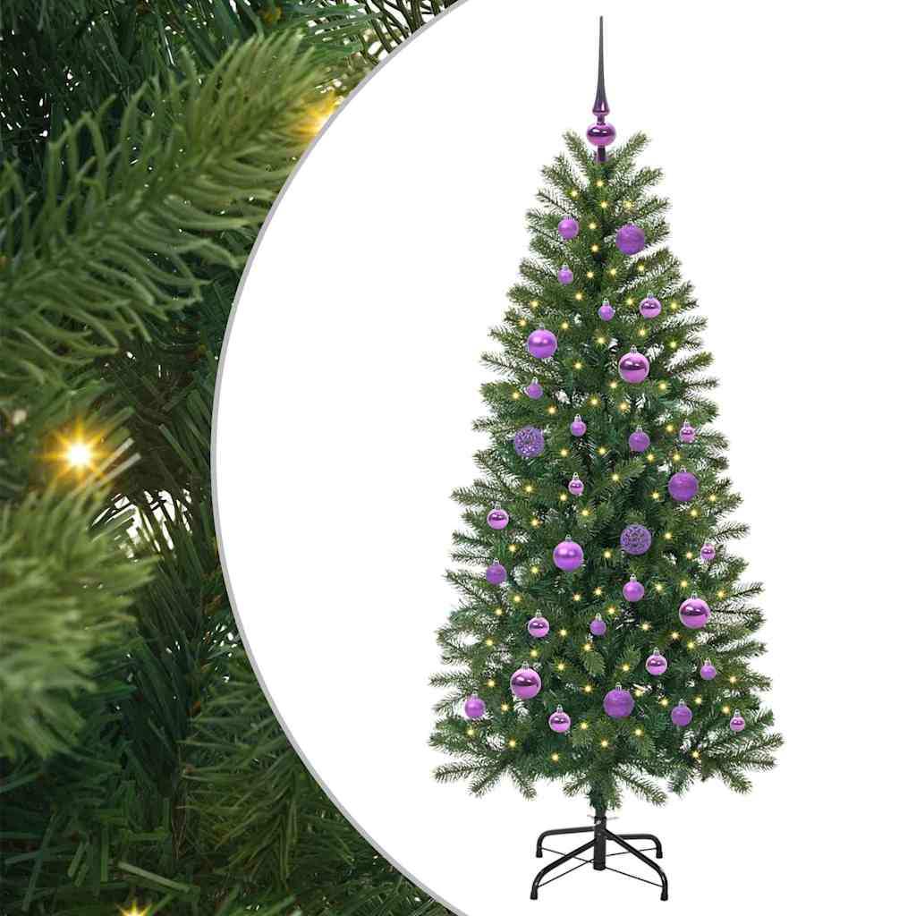 Mű karácsonyfa 150 LED-del állvánnyal Zöld 150 cm PE és PVC