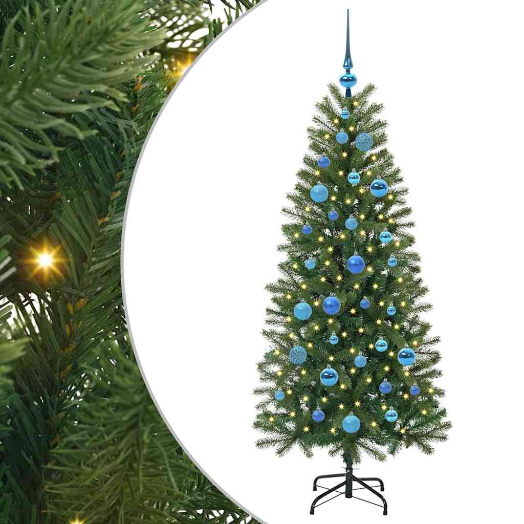 Mű karácsonyfa 150 LED-del állvánnyal Zöld 150 cm PE és PVC