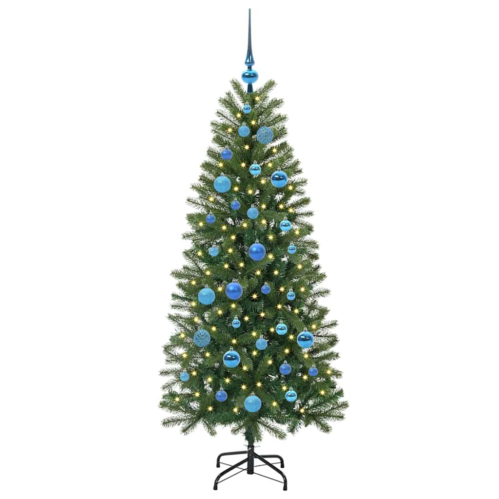 Mű karácsonyfa 150 LED-del állvánnyal Zöld 150 cm PE és PVC