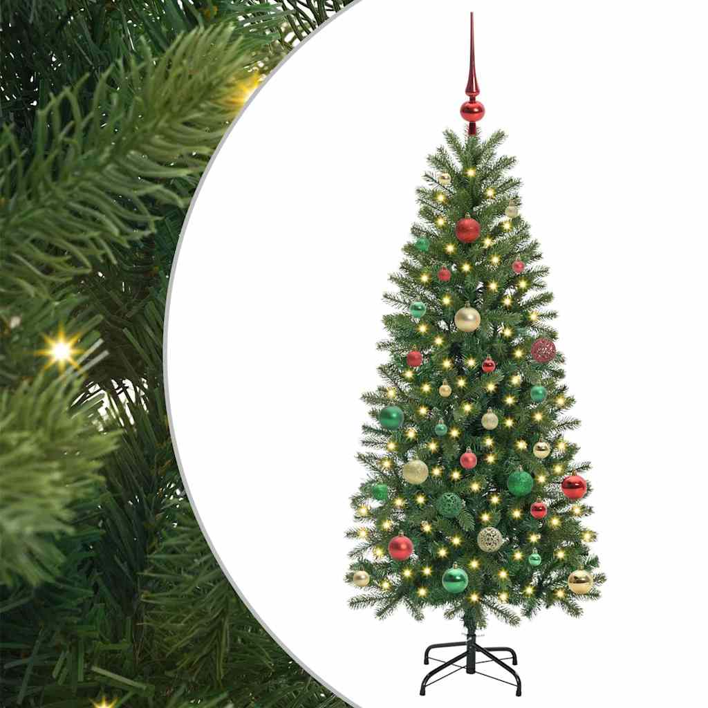Mű karácsonyfa 150 LED-del állvánnyal Zöld 150 cm PE és PVC