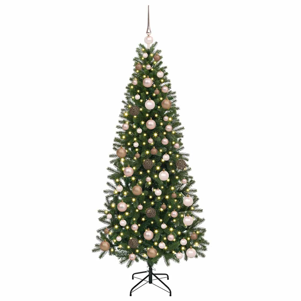 Mű karácsonyfa 300 LED-del állvánnyal Zöld 180 cm PE és PVC