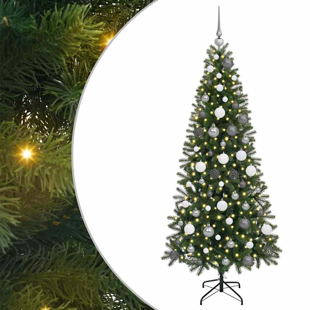 Mű karácsonyfa 300 LED-del állvánnyal Zöld 180 cm PE és PVC