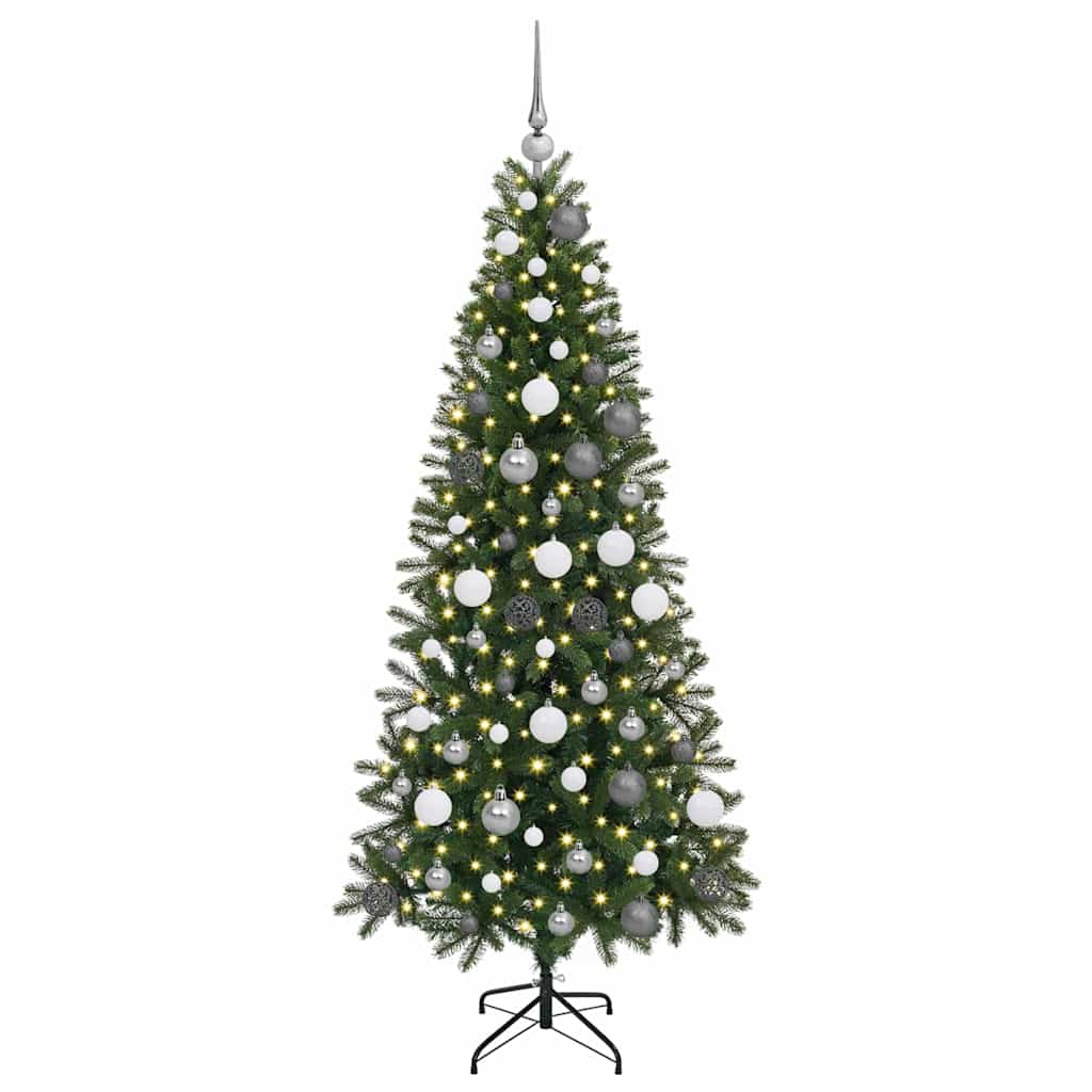 Mű karácsonyfa 300 LED-del állvánnyal Zöld 180 cm PE és PVC