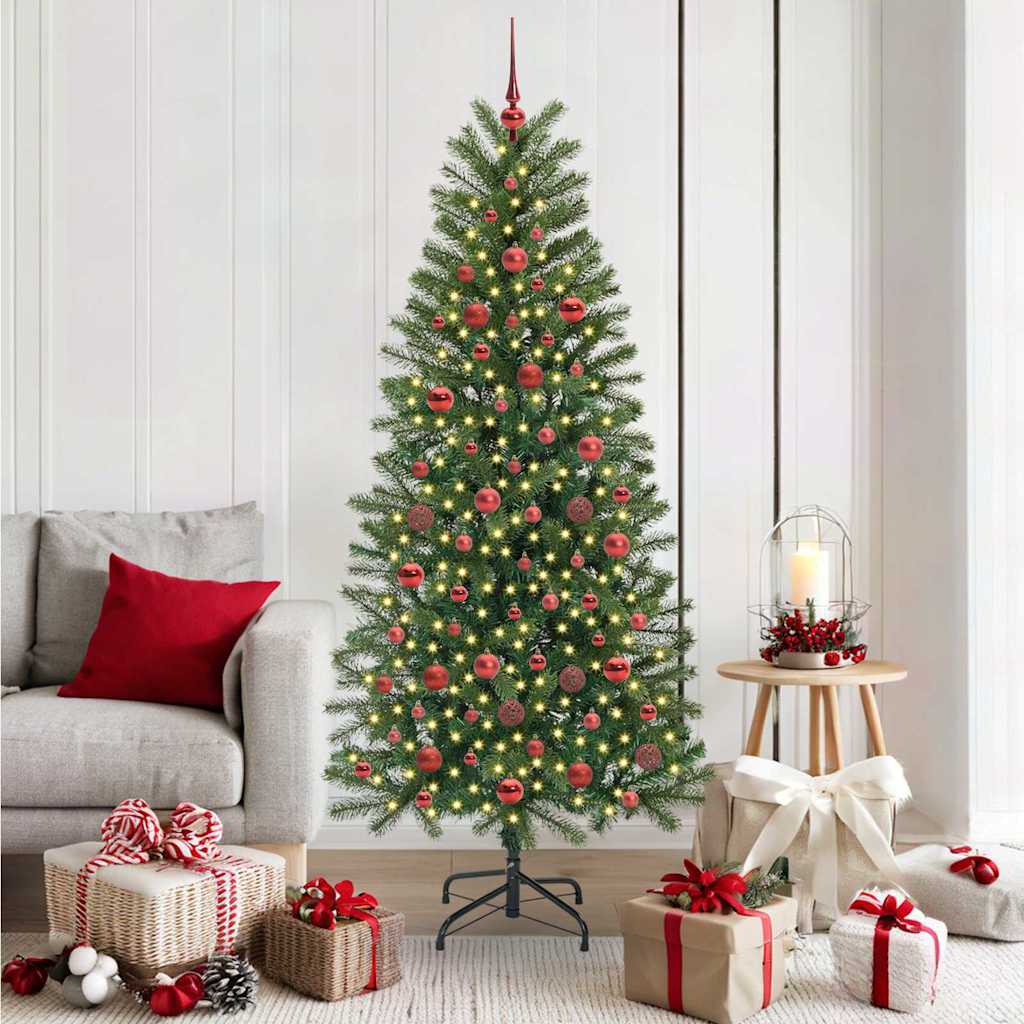 Mű karácsonyfa 300 LED-del állvánnyal Zöld 180 cm PE és PVC