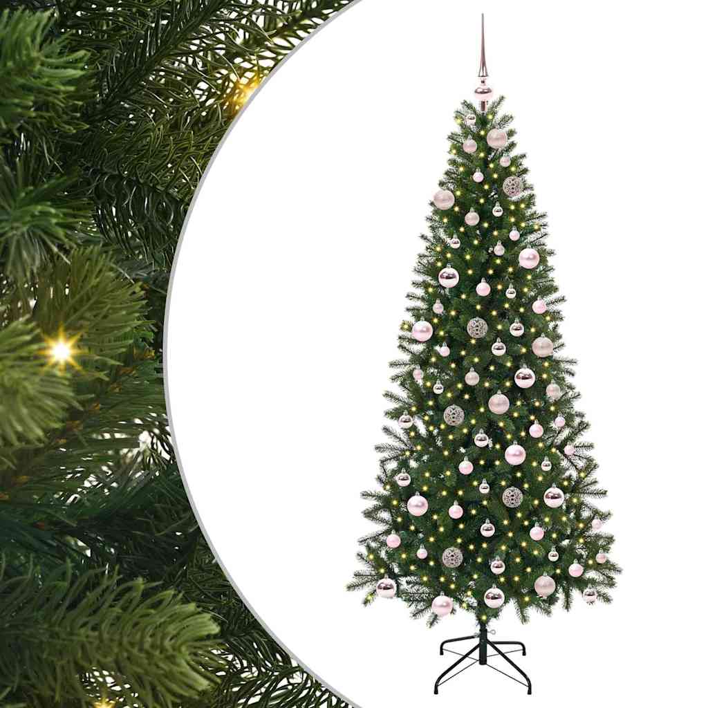 Mű karácsonyfa 300 LED-del állvánnyal Zöld 180 cm PE és PVC