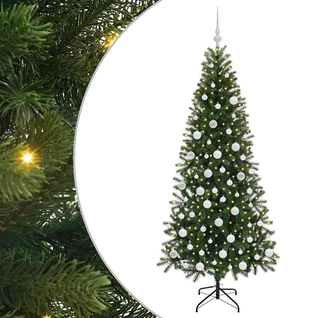 Mű karácsonyfa 300 LED-del állvánnyal Zöld 180 cm PE és PVC