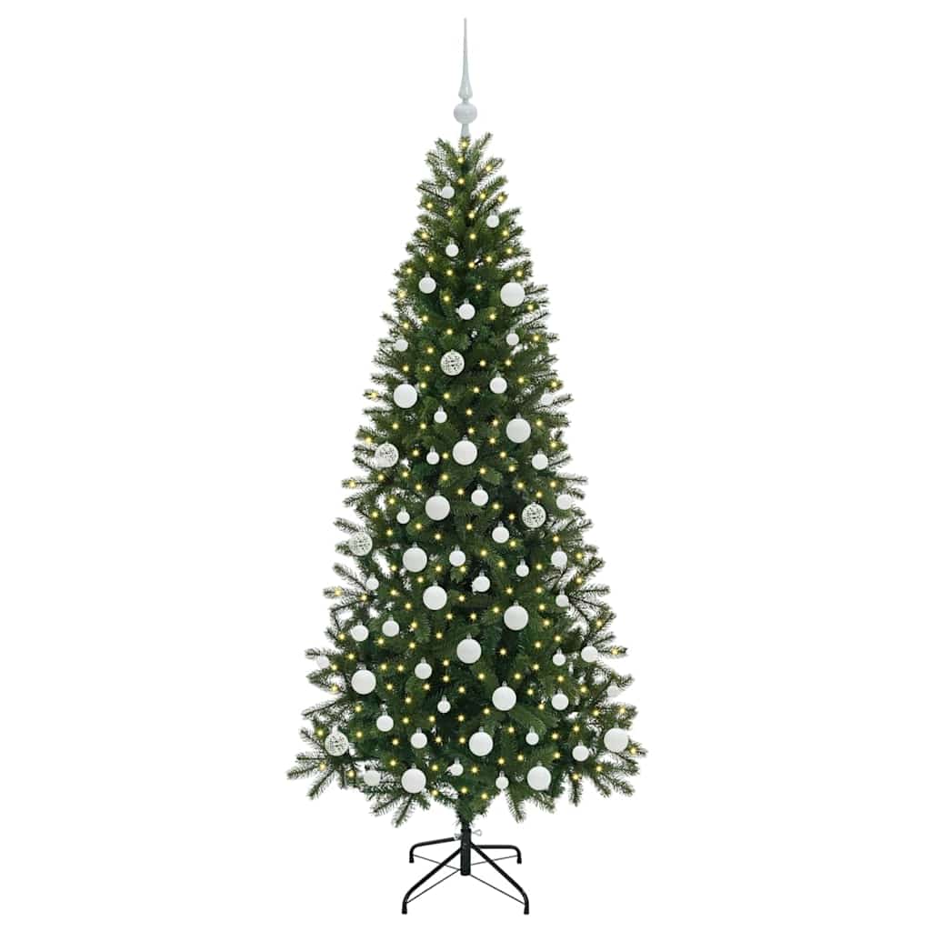 Mű karácsonyfa 300 LED-del állvánnyal Zöld 180 cm PE és PVC