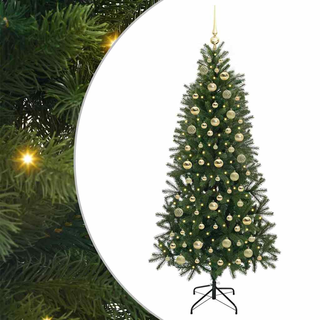 Mű karácsonyfa 300 LED-del állvánnyal Zöld 180 cm PE és PVC