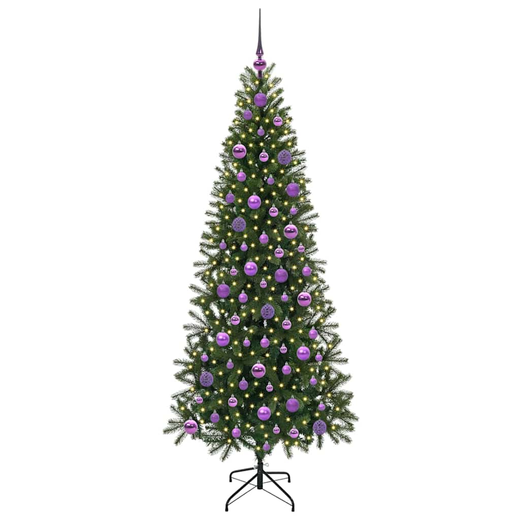 Mű karácsonyfa 300 LED-del állvánnyal Zöld 180 cm PE és PVC
