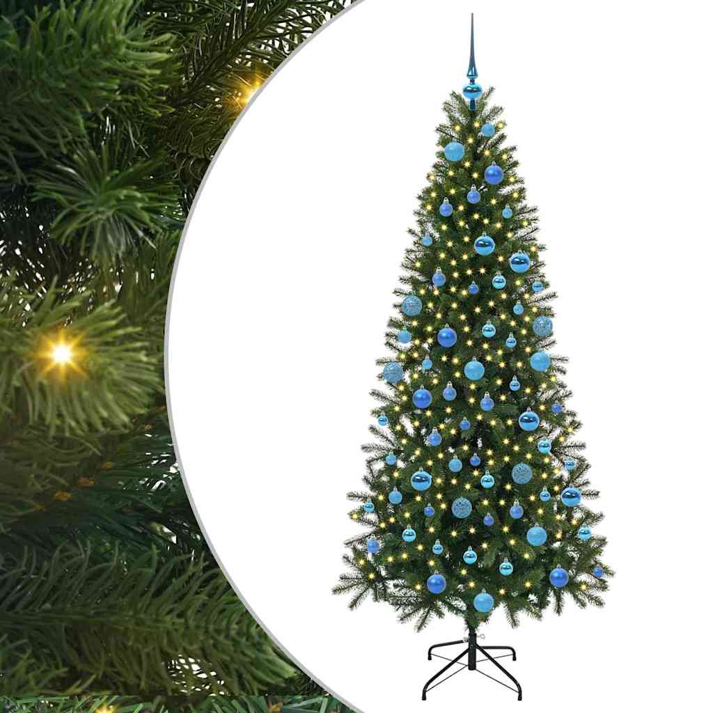 Mű karácsonyfa 300 LED-del állvánnyal Zöld 180 cm PE és PVC