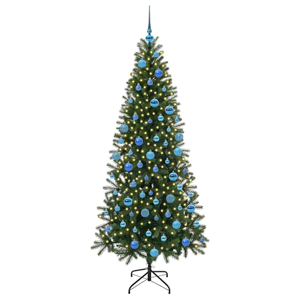 Mű karácsonyfa 300 LED-del állvánnyal Zöld 180 cm PE és PVC