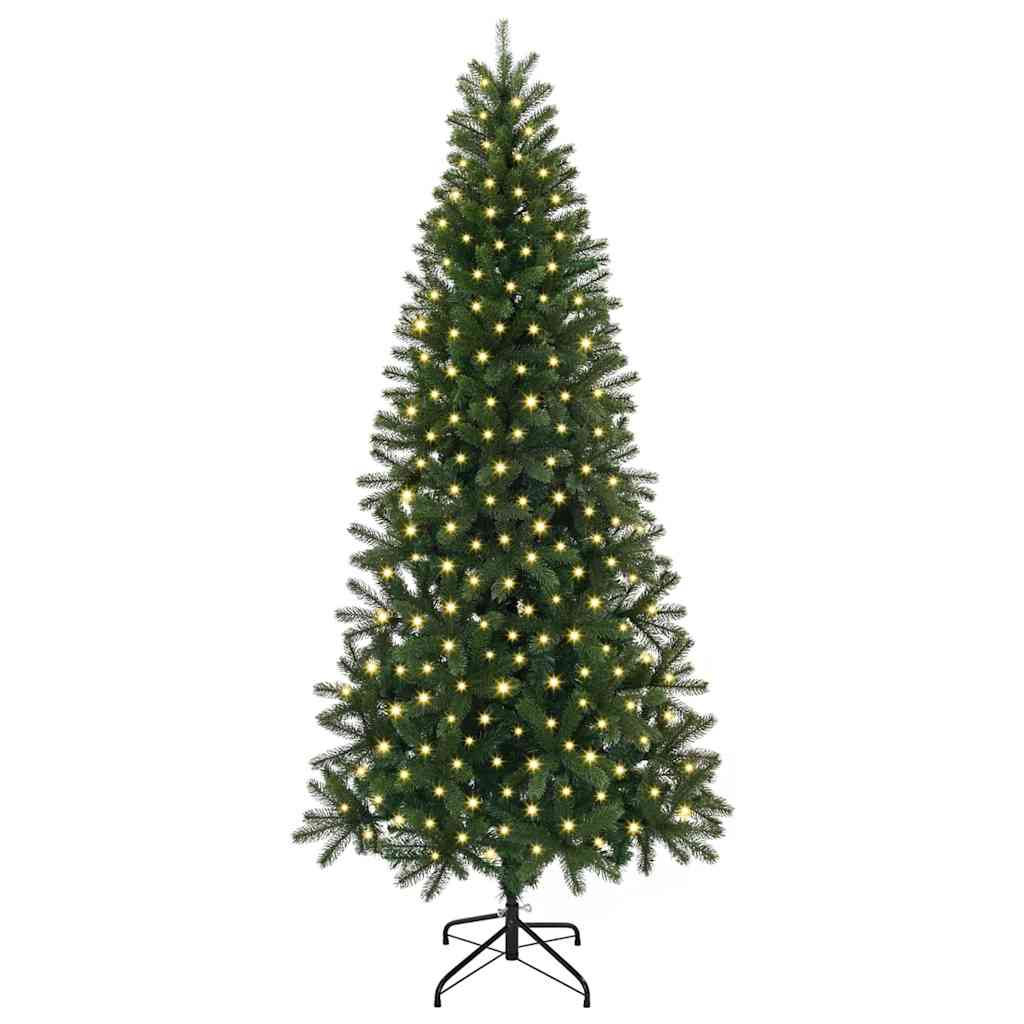 Mű karácsonyfa 300 LED-del állvánnyal Zöld 210 cm PE és PVC