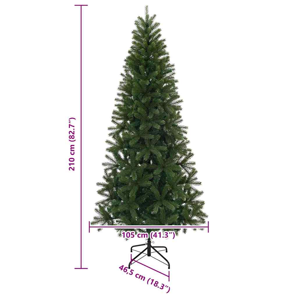 Mű karácsonyfa 300 LED-del állvánnyal Zöld 210 cm PE és PVC