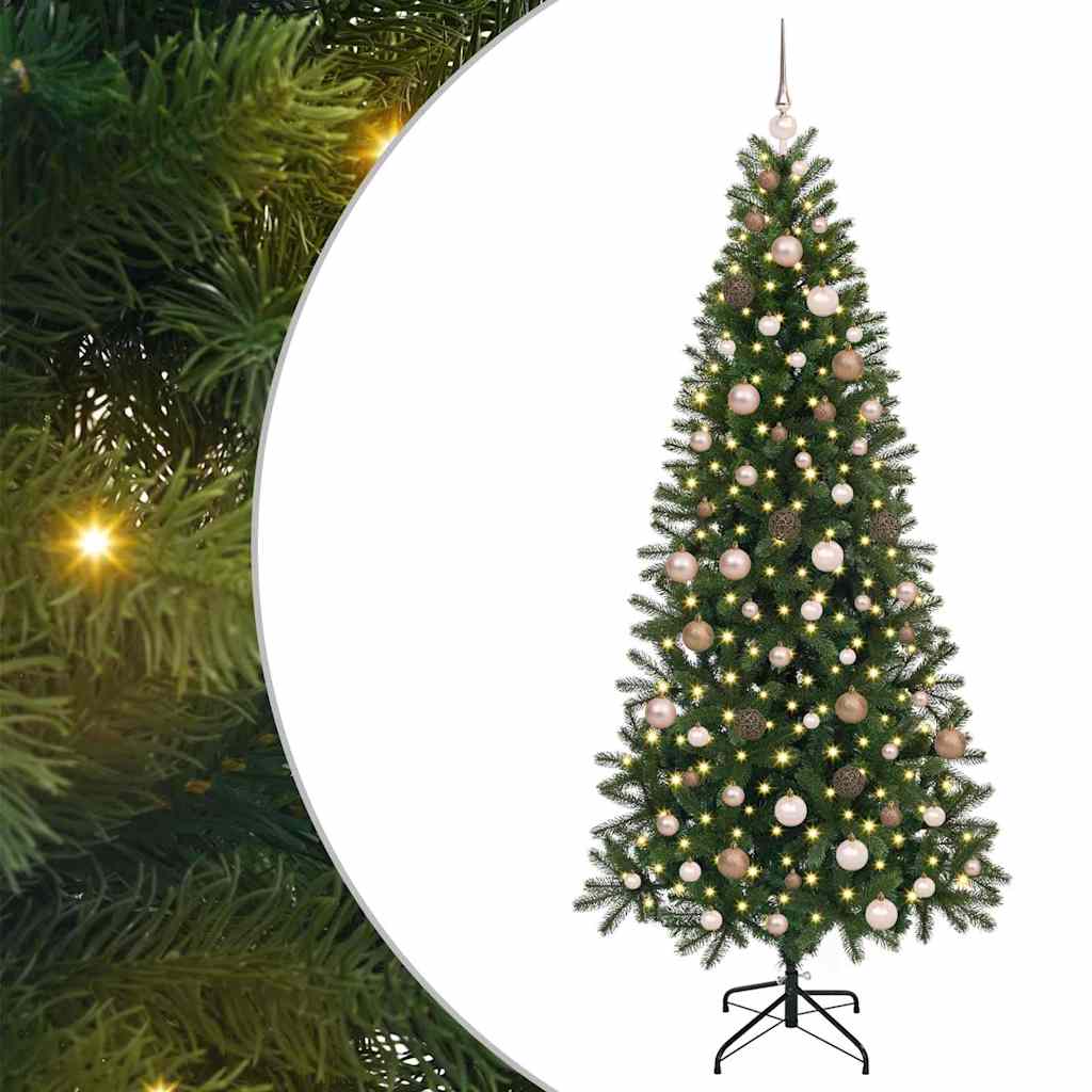 Mű karácsonyfa 300 LED-del állvánnyal Zöld 210 cm PE és PVC