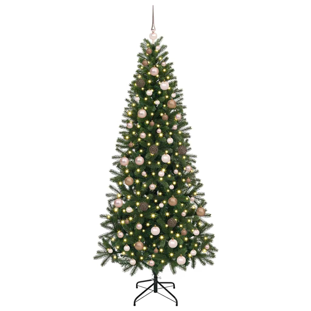 Mű karácsonyfa 300 LED-del állvánnyal Zöld 210 cm PE és PVC