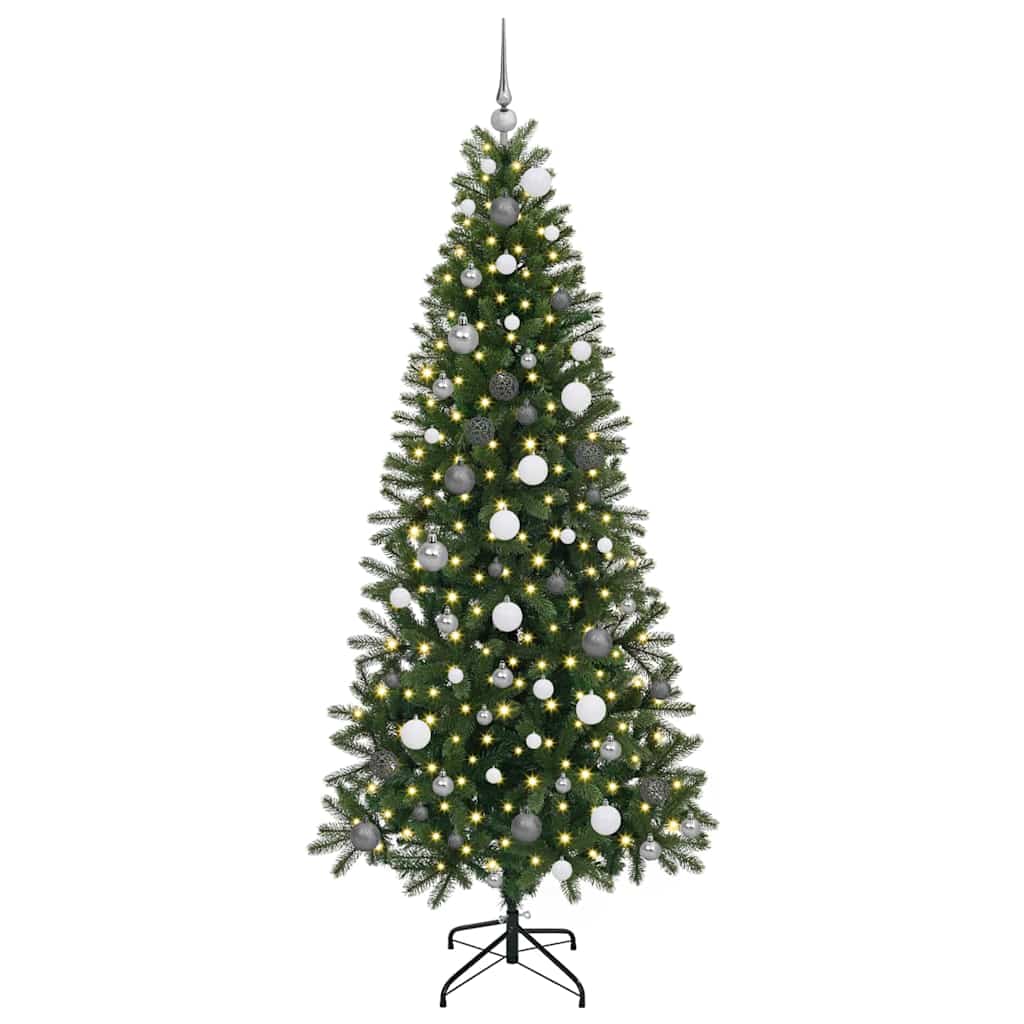 Mű karácsonyfa 300 LED-del állvánnyal Zöld 210 cm PE és PVC