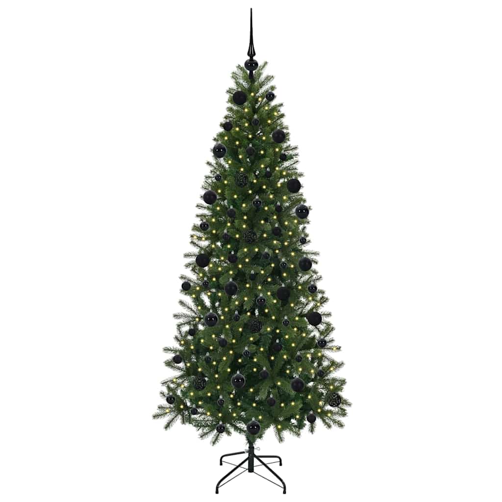 Mű karácsonyfa 300 LED-del állvánnyal Zöld 210 cm PE és PVC