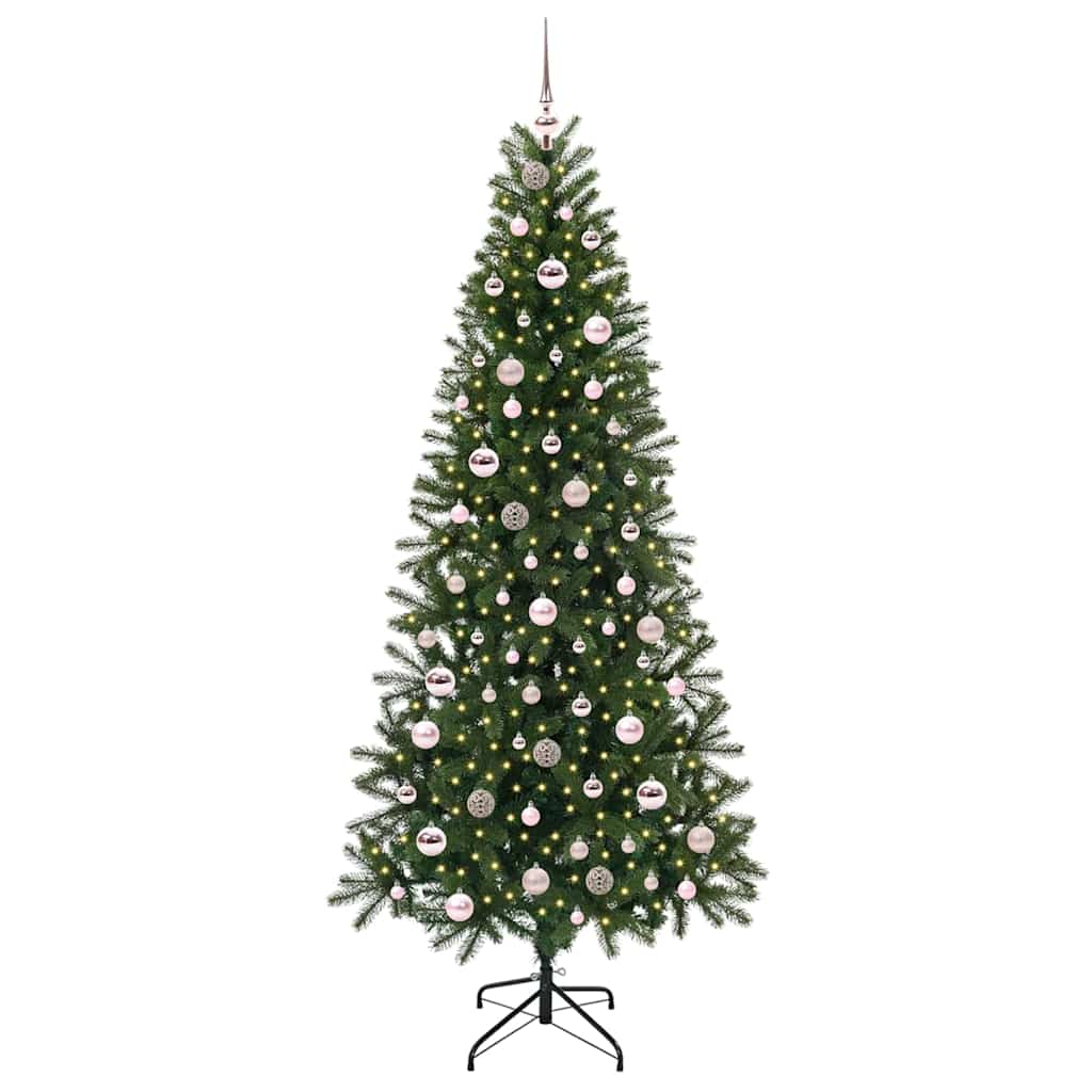 Mű karácsonyfa 300 LED-del állvánnyal Zöld 210 cm PE és PVC