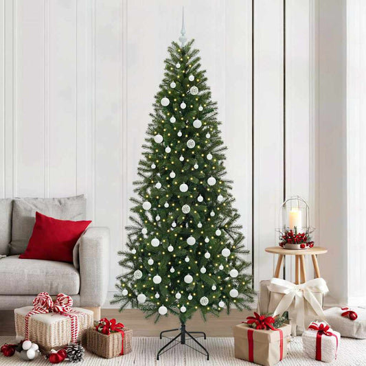 Mű karácsonyfa 300 LED-del állvánnyal Zöld 210 cm PE és PVC