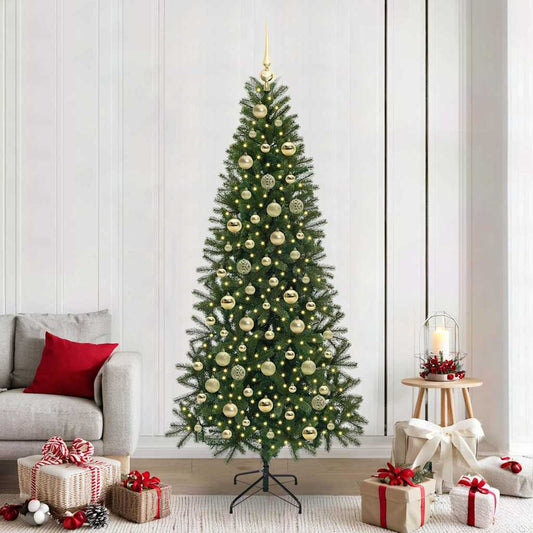 Mű karácsonyfa 300 LED-del állvánnyal Zöld 210 cm PE és PVC
