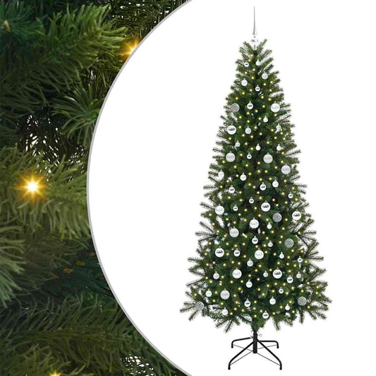 Mű karácsonyfa 300 LED-del állvánnyal Zöld 210 cm PE és PVC