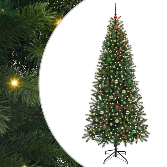 Mű karácsonyfa 300 LED-del állvánnyal Zöld 210 cm PE és PVC