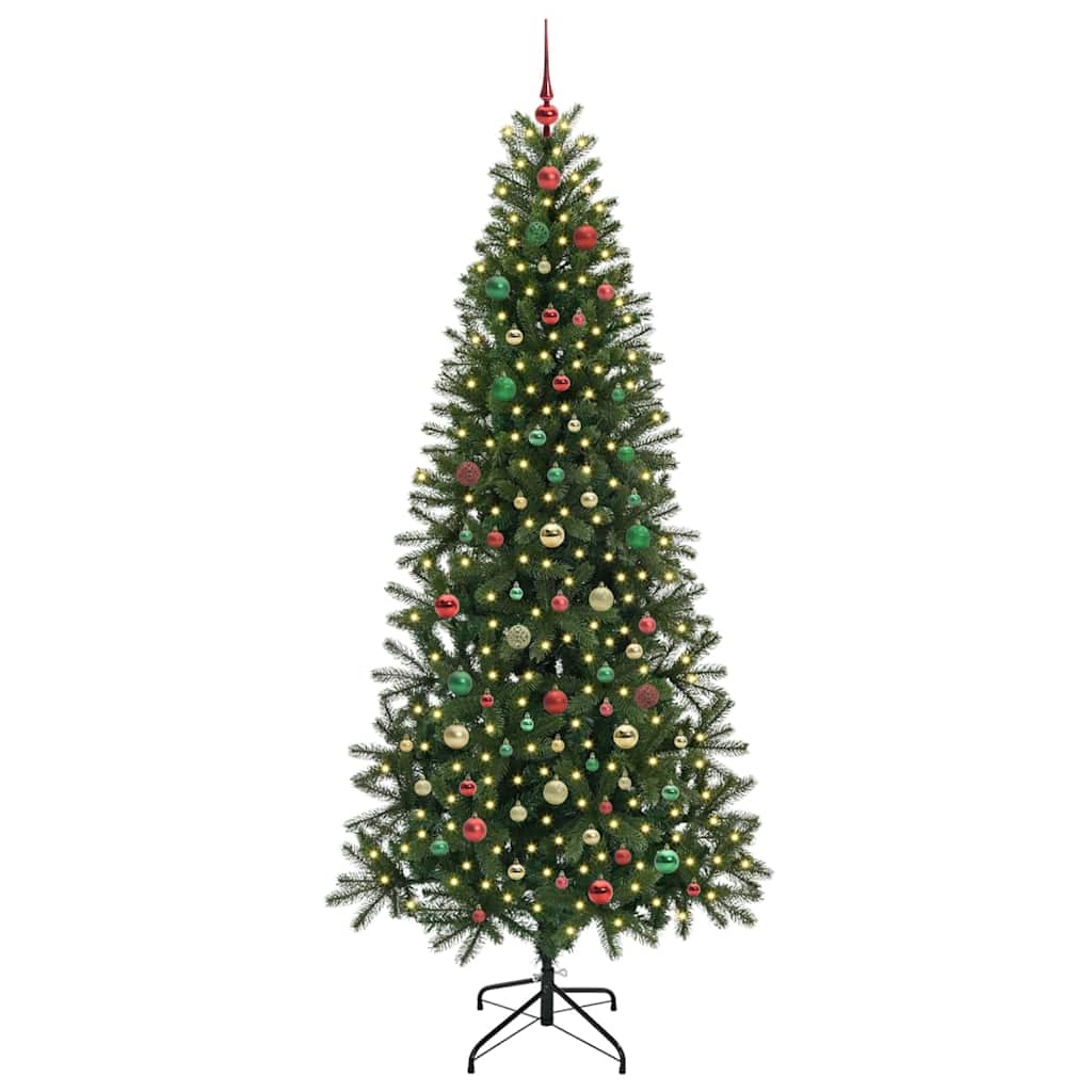 Mű karácsonyfa 300 LED-del állvánnyal Zöld 210 cm PE és PVC
