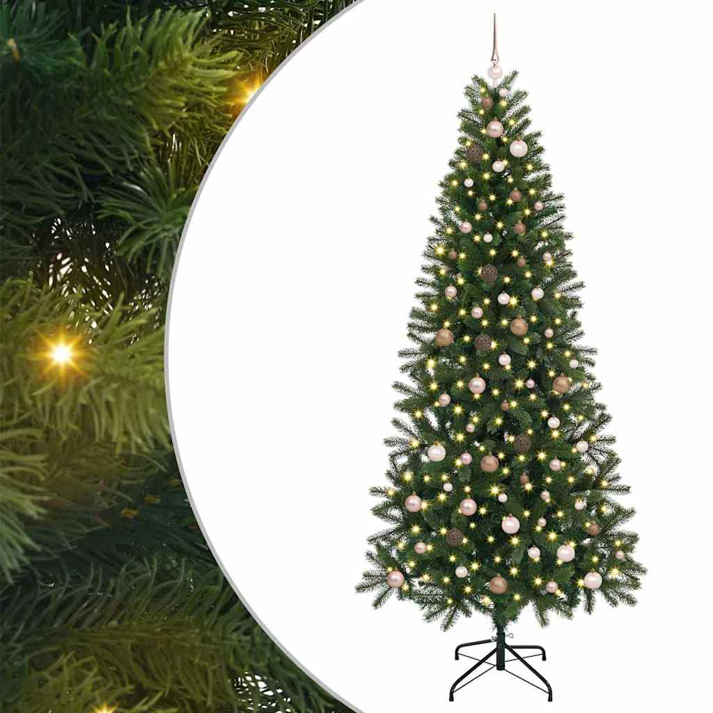 Mű karácsonyfa 300 LED-del állvánnyal Zöld 240 cm PE és PVC