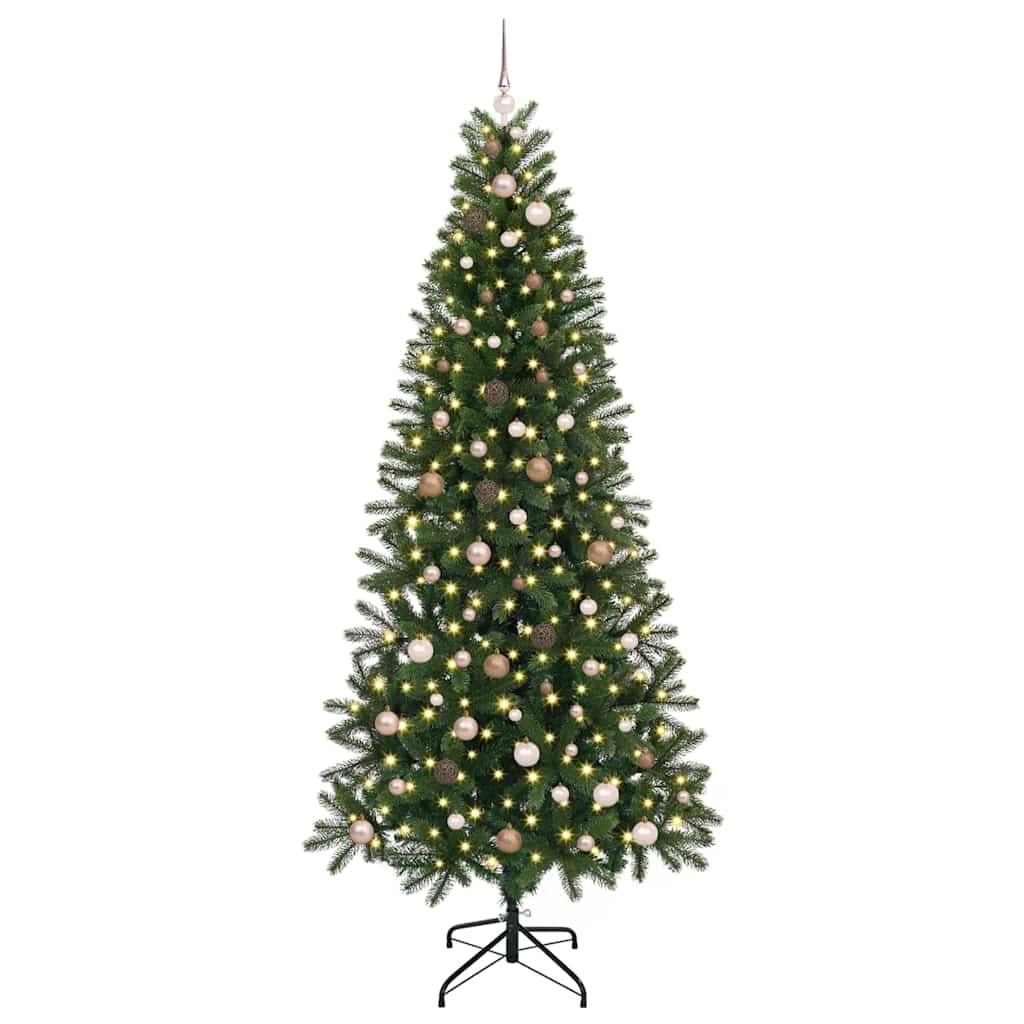 Mű karácsonyfa 300 LED-del állvánnyal Zöld 240 cm PE és PVC