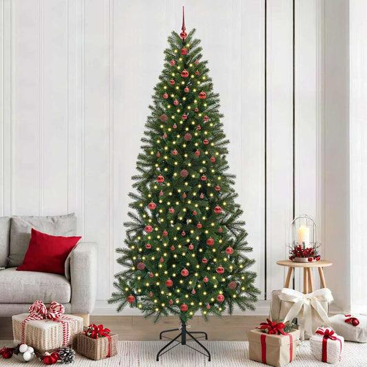 Mű karácsonyfa 300 LED-del állvánnyal Zöld 240 cm PE és PVC