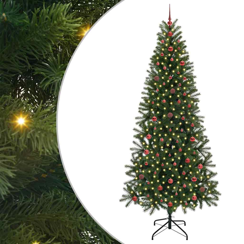 Mű karácsonyfa 300 LED-del állvánnyal Zöld 240 cm PE és PVC