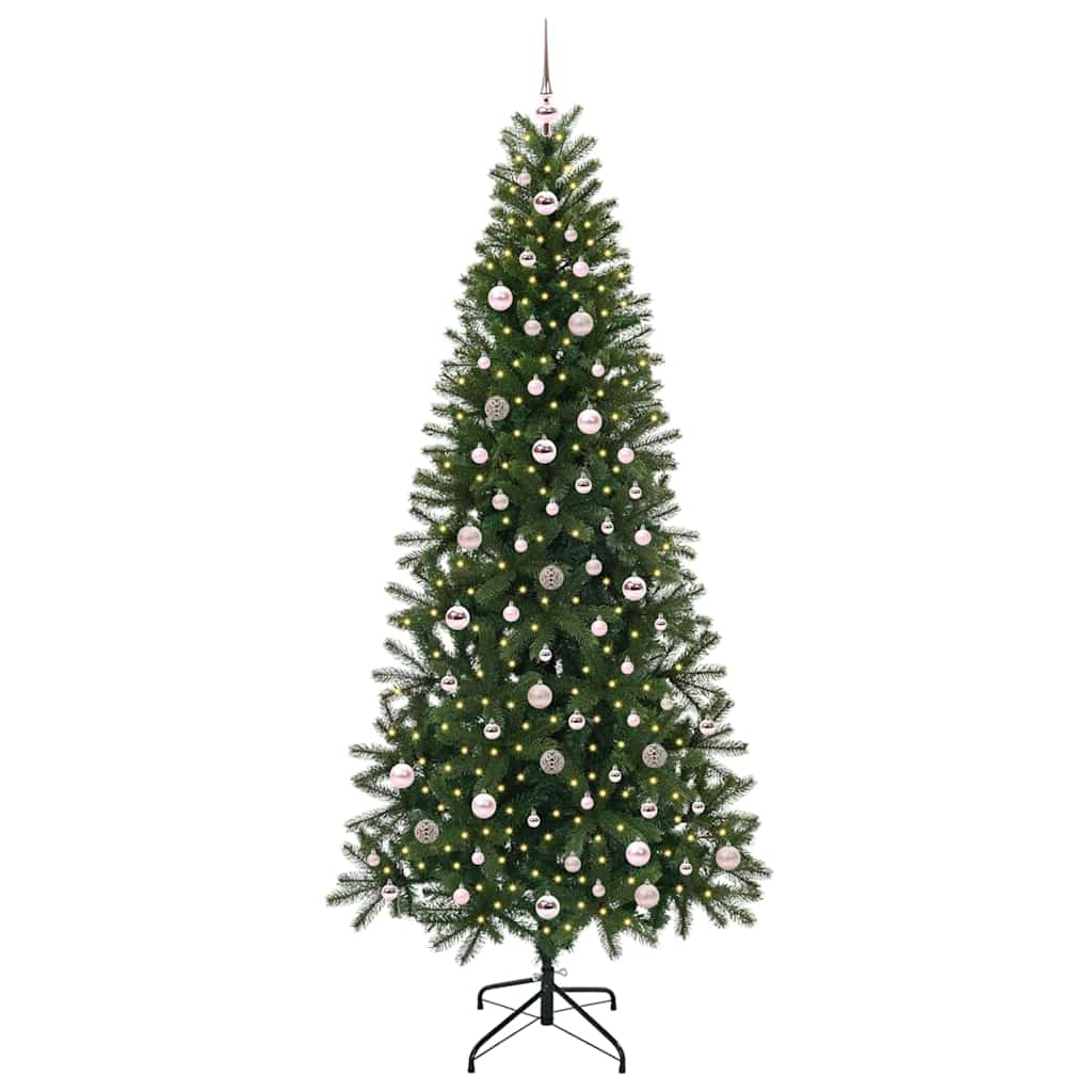 Mű karácsonyfa 300 LED-del állvánnyal Zöld 240 cm PE és PVC
