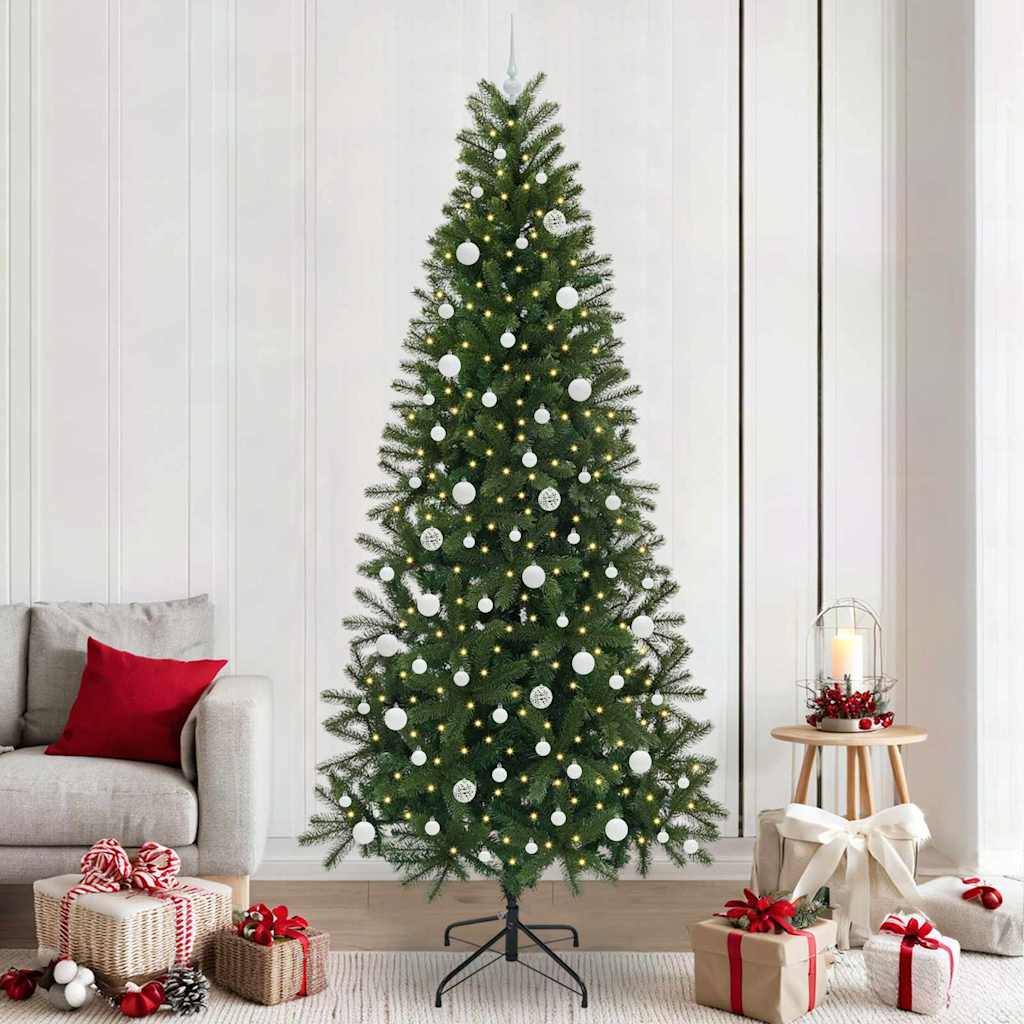 Mű karácsonyfa 300 LED-del állvánnyal Zöld 240 cm PE és PVC