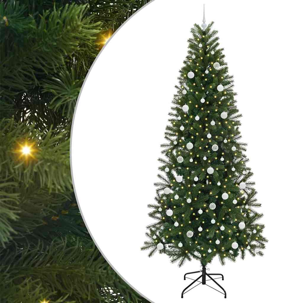 Mű karácsonyfa 300 LED-del állvánnyal Zöld 240 cm PE és PVC