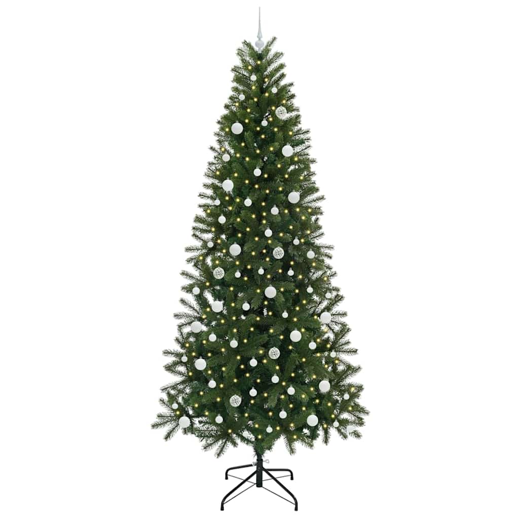Mű karácsonyfa 300 LED-del állvánnyal Zöld 240 cm PE és PVC