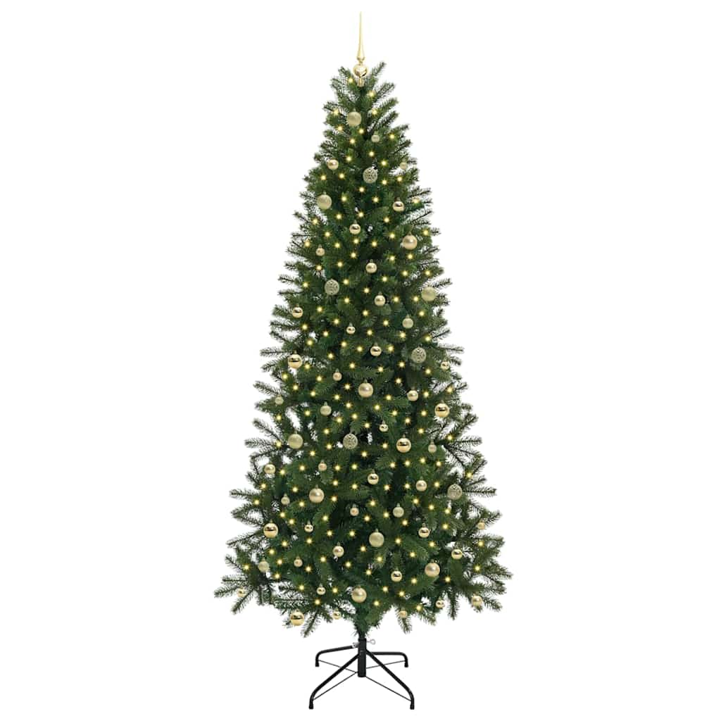 Mű karácsonyfa 300 LED-del állvánnyal Zöld 240 cm PE és PVC